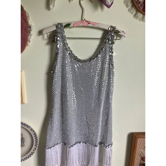 90's vintage Star Styled 20's style flapper costume sequin and fringe dress - Picture 4 of 7